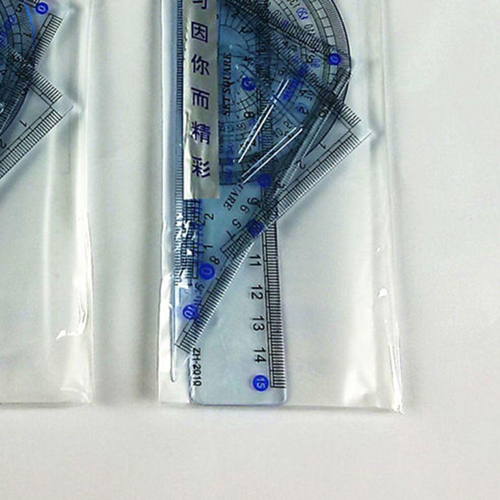 4 Pieces Rulers Clear Scale Measuring Triangular Straight Students School Office Angle Measurement Stationery Portable