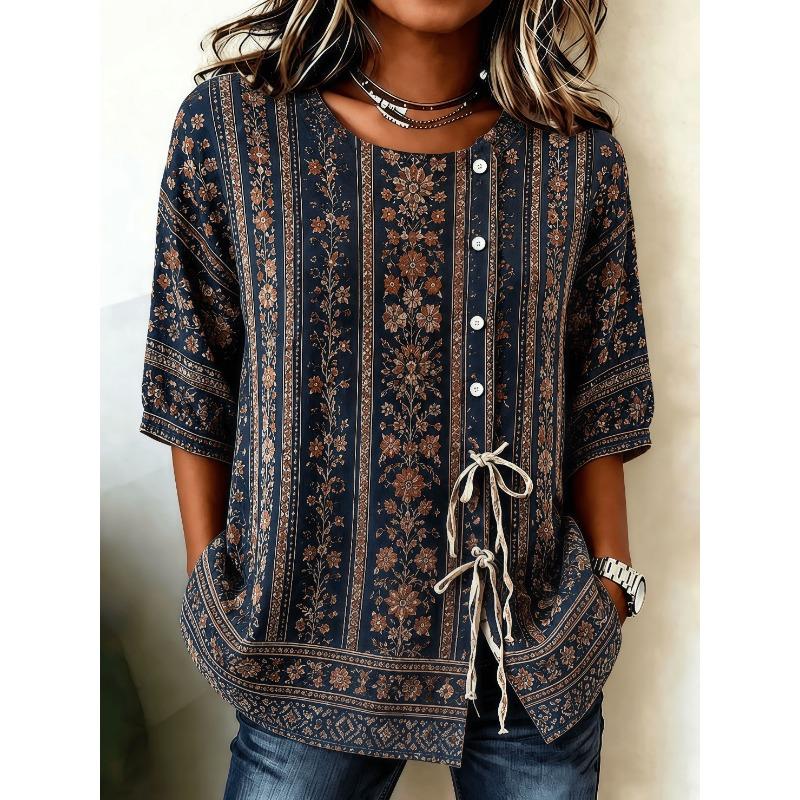 Summer Casual Women's Half Sleeve Shirt, Fashion 3D Stereo Print, Loose Simple Version Skin-Friendly Breathable Daily Top