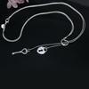 925 Sterling Silver Jewelry Snake Chain Heart Key Pendant Necklace