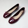 Fashion Cozy Soft Patent Leather Ballet Flats Women Cute Butterfly-Knot Decoration Flat Loafers Elegant Mary Jane Dance Shoes for Women