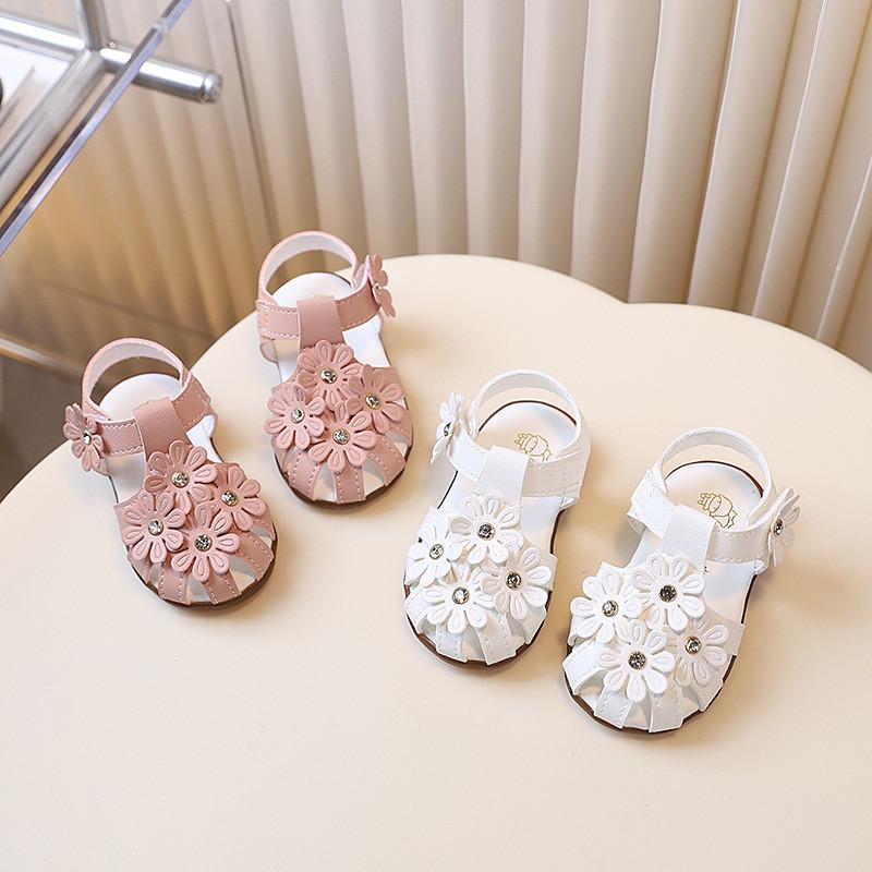 Mädchen Sandalen für den Sommer, rutschfest, Kunstleder, mit Prinzessinnenmuster und einfacher Passform