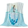 Custom Blanket Home Textile Penguin Cartoon Background Feet Flannel Weighted Blanket Warm Soft Throw Sofa Bed Travel Blankets