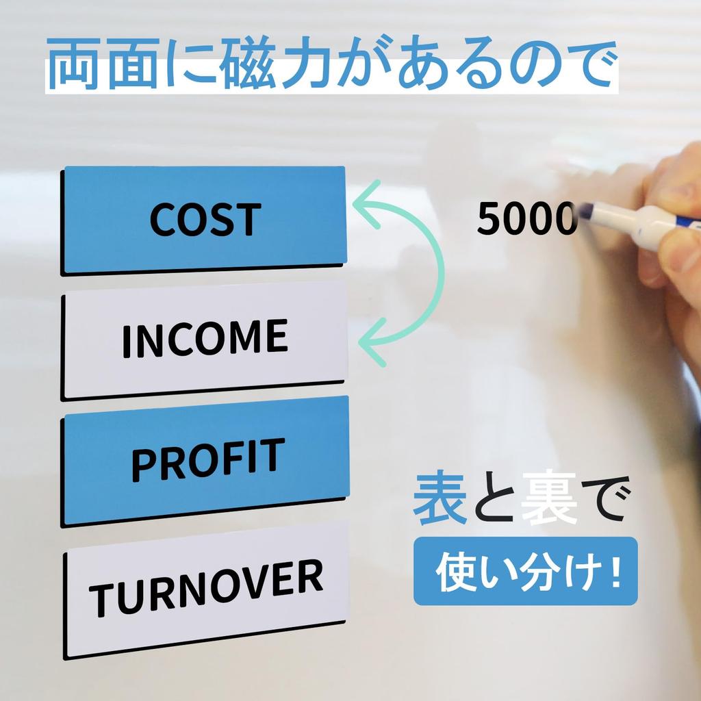 Color Magnetic 40 for and Ideal for Schedule Management and Double-sided Labels, 8x3cm, Sheets, Reusable, Offices, Warehouses, Schools, Refrigerators,