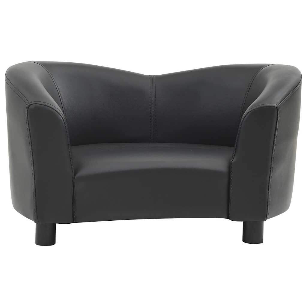 vidaXL Dog Sofa, Black, 67 x 41 x 39 cm, Faux Leather