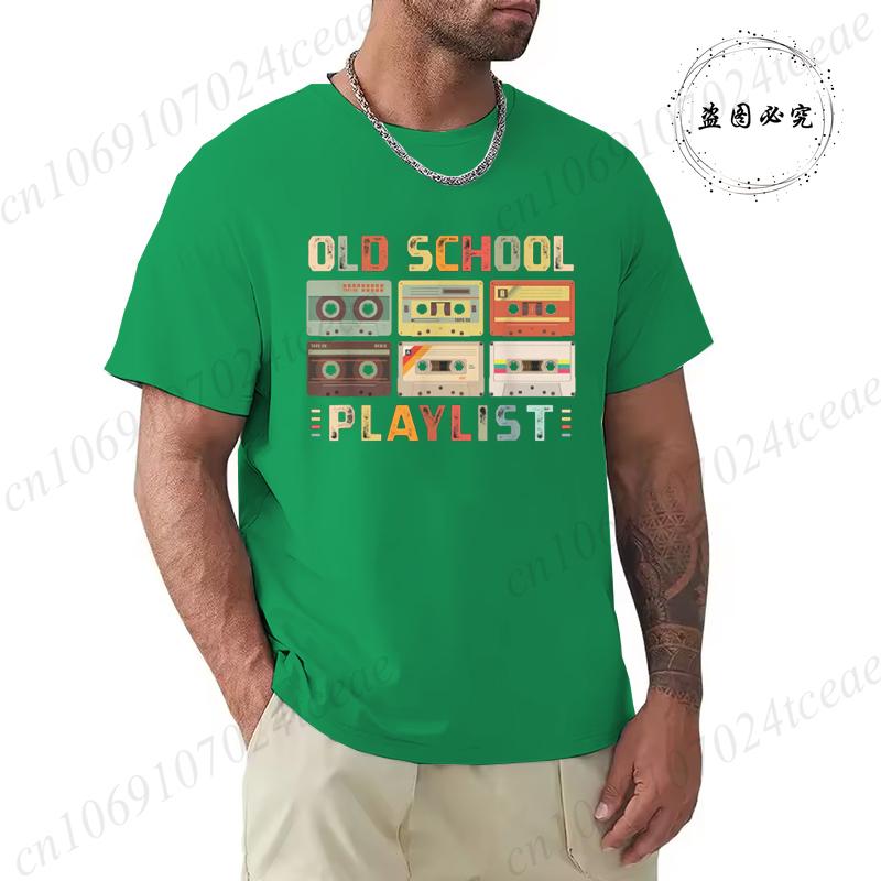 Summer Casual Tshirt Cassette Tape Music 80s Retro Old School Playlist T-shirt Fashion Fitness Tops Tshirt Hip Hop Streetwear