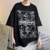 Vintage Printed American Pullovers Men's Clothing Basic Round Neck Summer Letter Youthful Vitality Short Sleeve Loose T-shirts