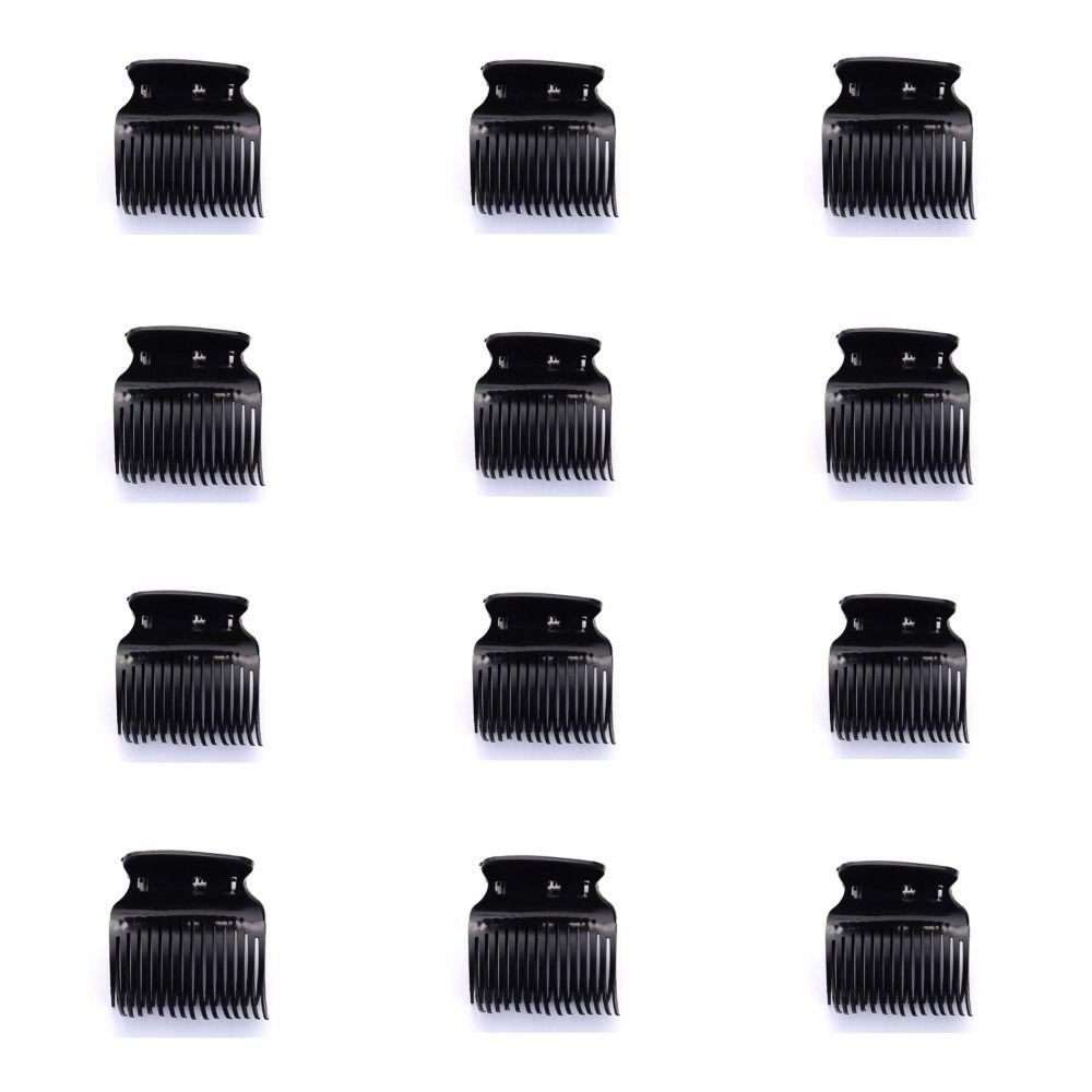 12pcs/set White Hair Dye Perm Insulation Clips Black Hot Roller Super  Professional