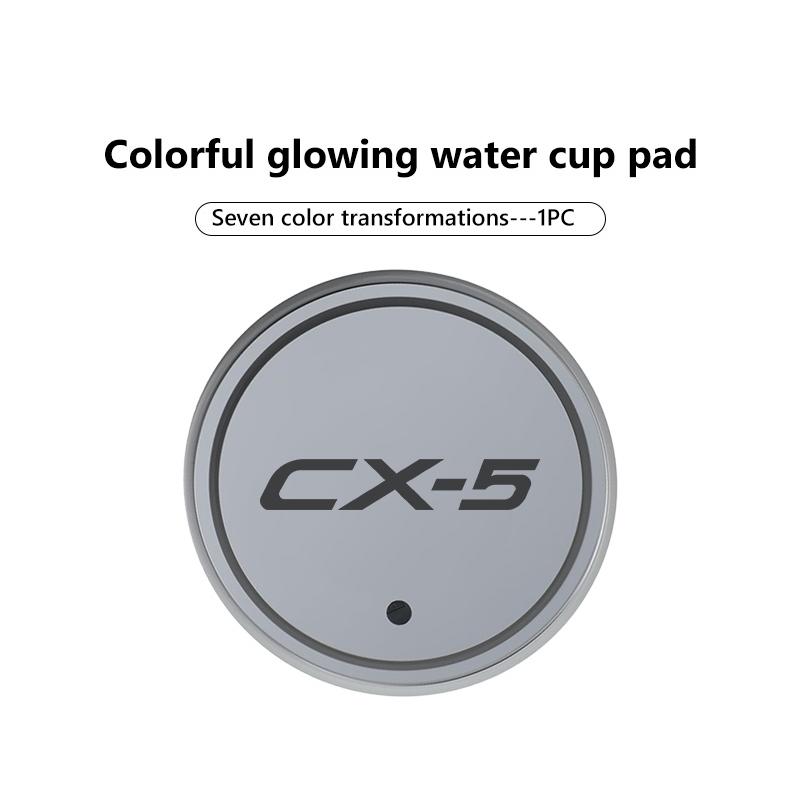 For Mazda Luminous Car Coaster Water Cup Holder Pad Anti-slip Mat 3 4 5 6 7 Atenza Axela Demio CX3 CX5 MP MS CX4 FF3