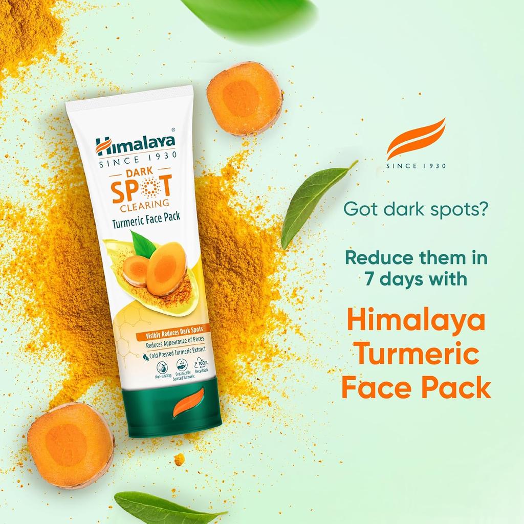 Himalaya Dark Spot Clearing Turmeric Face Pack 50G Reduce Dark Spots Boost Radiance Clear Glowing Skin
