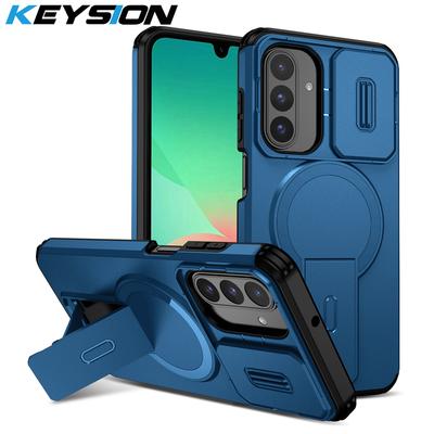 KEYSION Coque Magnétique antichoc pour Samsung A17 4G 5G Protection coulissante pour appareil photo Support intégré Coque arrière de téléphone pour Galaxy A26 5G