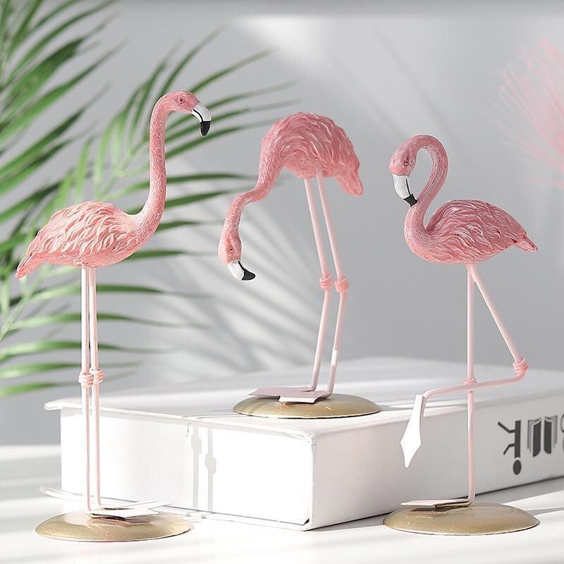 Kreative Flamingo-Cartoon-Dekoration Harz-Handwerk Heim-Wohnzimmer Schreibtisch-Dekoration
