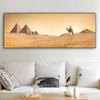 Landscape Canvas Painting Desert Camel Pyramid Sunset Posters And Prints Wall Art Pictures For Living Room Home Decor No Frame
