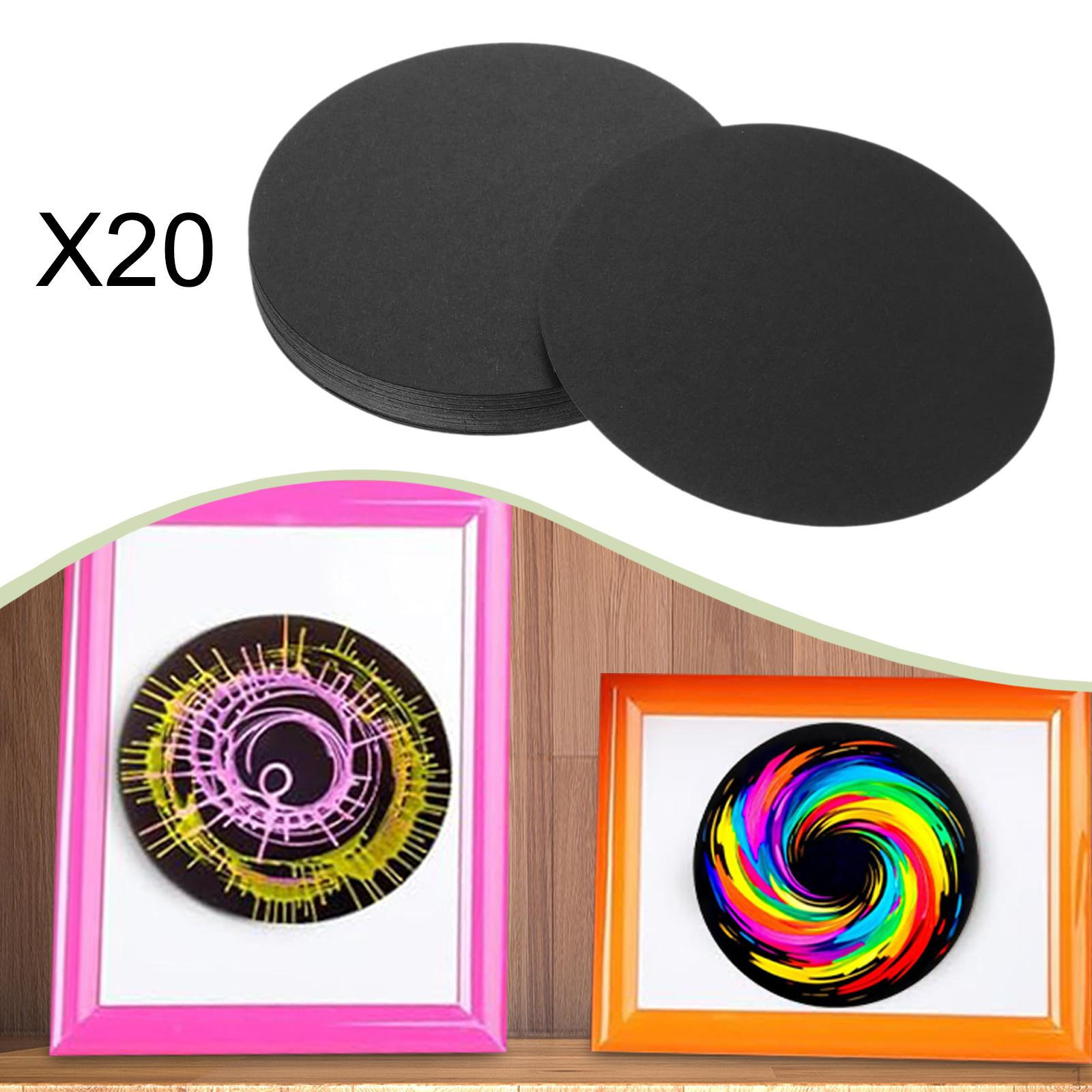 

20 штук Круглый картон Заготовка для доски объявлений Толстые черные карточки Срезы для письма S