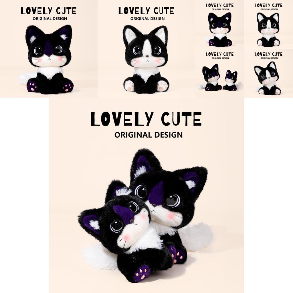 Cartoon Cat Plush Toy With Soft Short Pile For Kids And Collectors