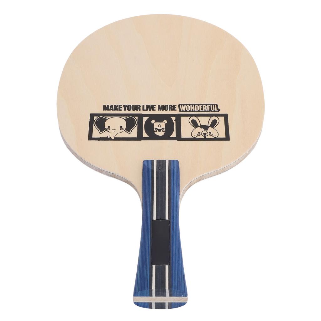 Table Tennis Racket Paddle Table Tennis Equipment for Kids 5 Layers Pure Wood Baseboard Basswood