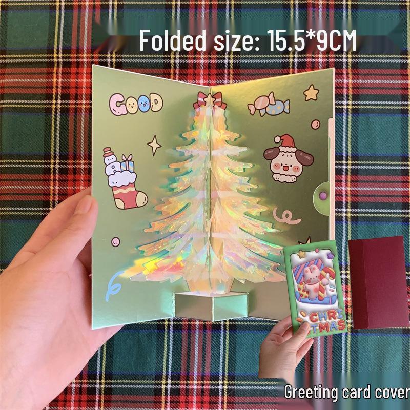 3D Pop-Up Christmas Tree Card - Creative Holiday Gift for Students and Activities
