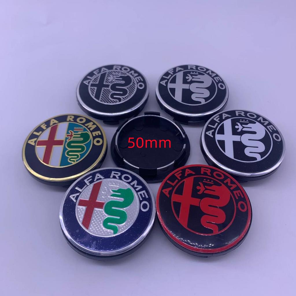 For Alfa Romeo 2026 Hot Sticker 4pcs 50MM ForAlfa Romeo Giulia Giulietta 159 156 MITO Stelvio GT Car Emblem Wheel Center Covers 