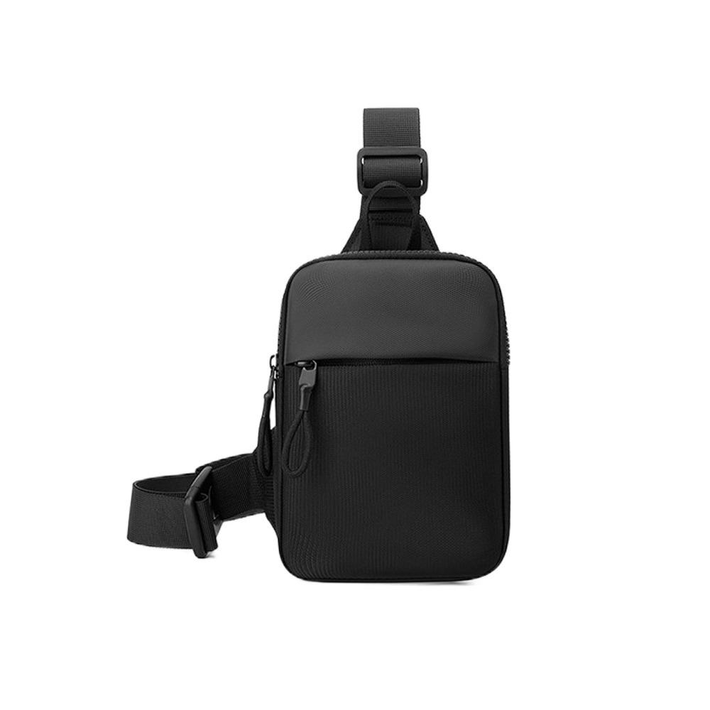 Casual Oxford Men's Chest Bag Black Zipper Sports Phone Bag Lightweight Large Capacity Travel Purse