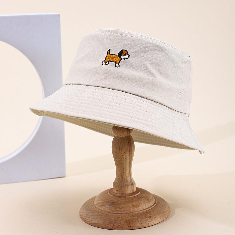 New embroidered fruit bucket hat female export double-sided can wear sunshade basin hat spot