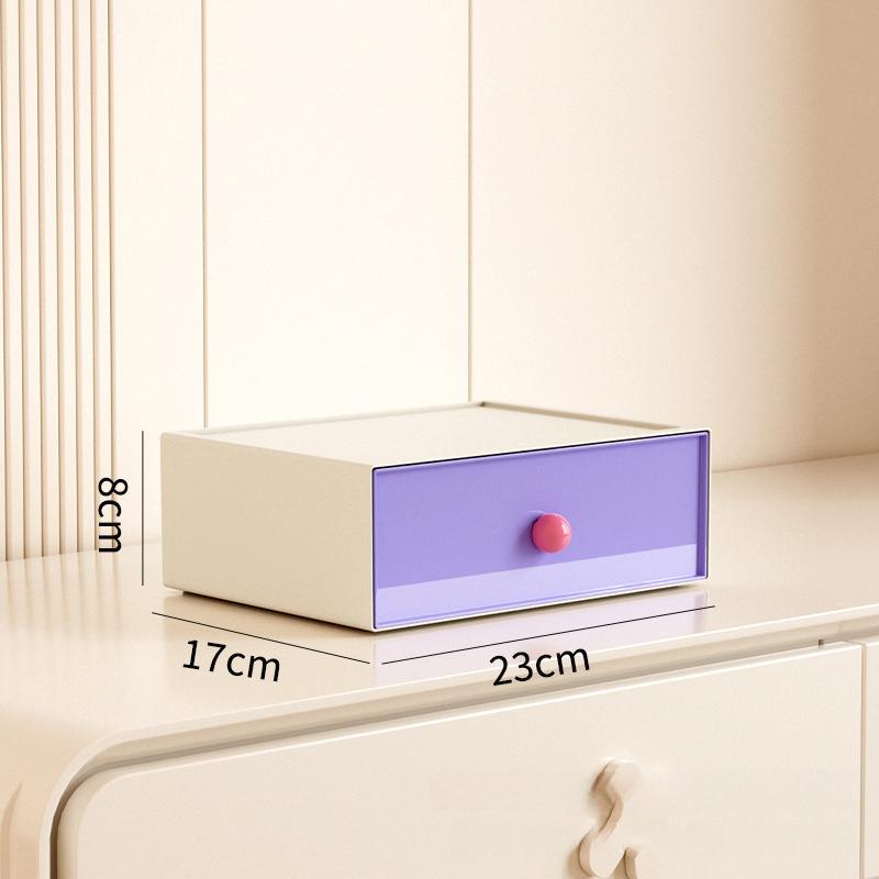 Desktop Drawer-Style Storage Box Dopamine Ins Style Student Desk Stationery Organization Large-Capacity Stackable Storage Rack