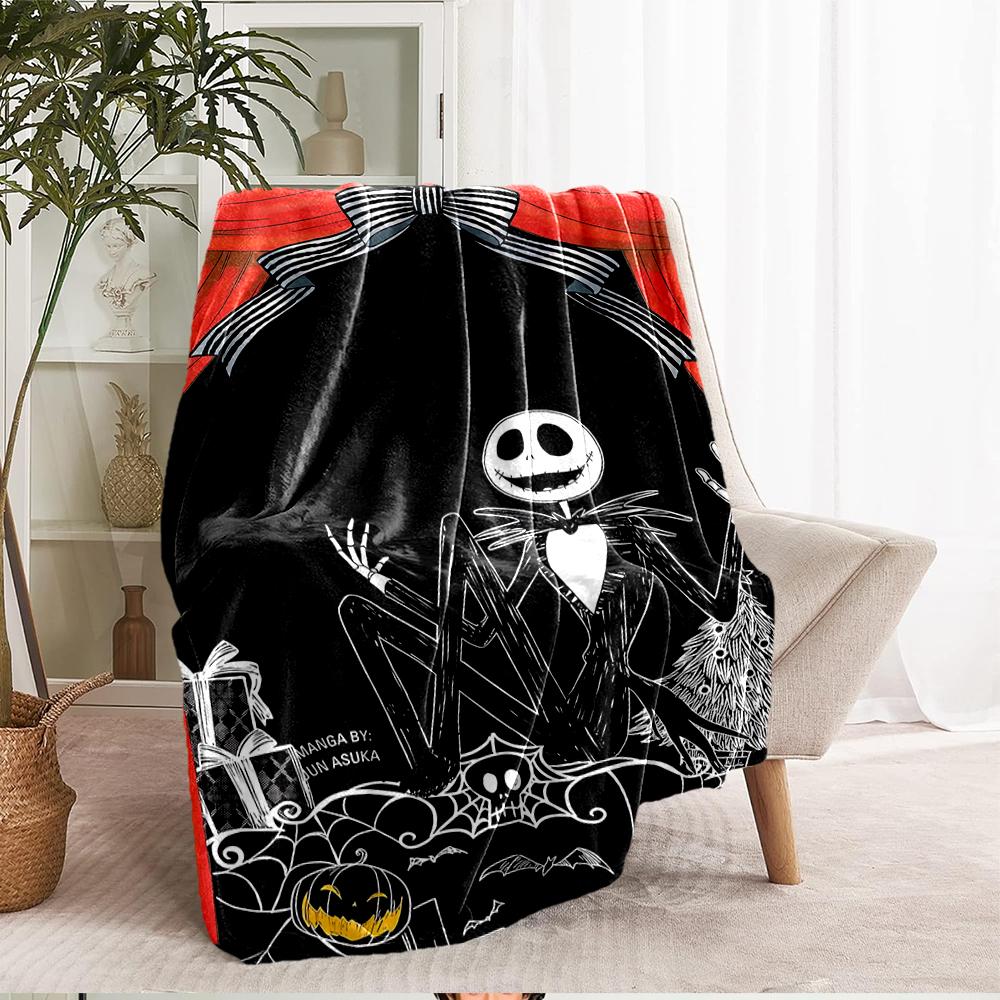 The Nightmare Before Christmas Theme Printed Blanket - Perfect for Couch, Bed, Travel & Outdoor Use | Machine Washable, Cozy & Durable.