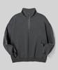 Beodeonteu Garment-Dyed Half Zip Fleece Sweatshirt [Charcoal]