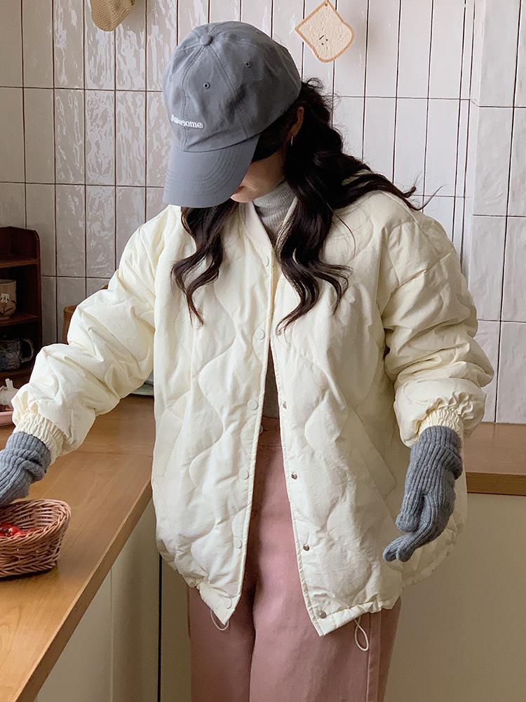 

New windproof lightweight thickened warm cold loose short section of high-quality fabric casual sports jacket S