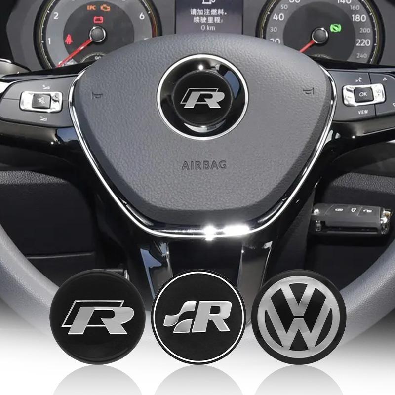 45mm 50mm Car Steering Wheel Badge For Volkswagen GTI VW Scirocco Polo Golf Passat Tiguan Emblem Stickers Auto Decal Accessories