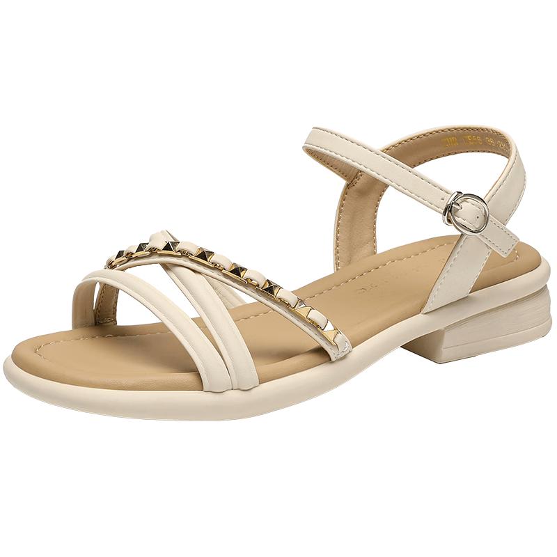 ZHR Women s CE56 One-Strap Low Heel Casual Sandals 35