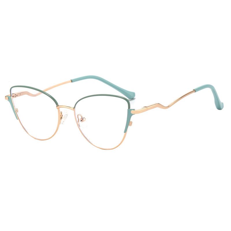 Cat-Eye Photochromic Glasses: Anti-Blue Light Metal Frame, Internet Celebrity Style