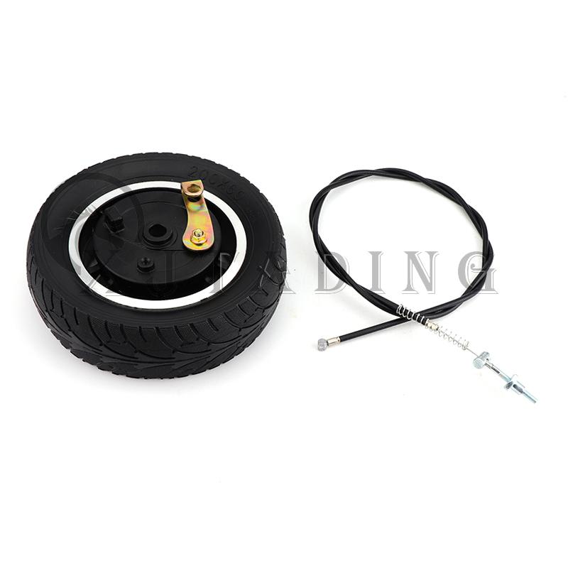 200x60 Solid Tire with Drum Brake 1200mm Cable Electric Scooter Aluminum Wheel Brake Suitable for 8 Inch Wheel Electric Parts
