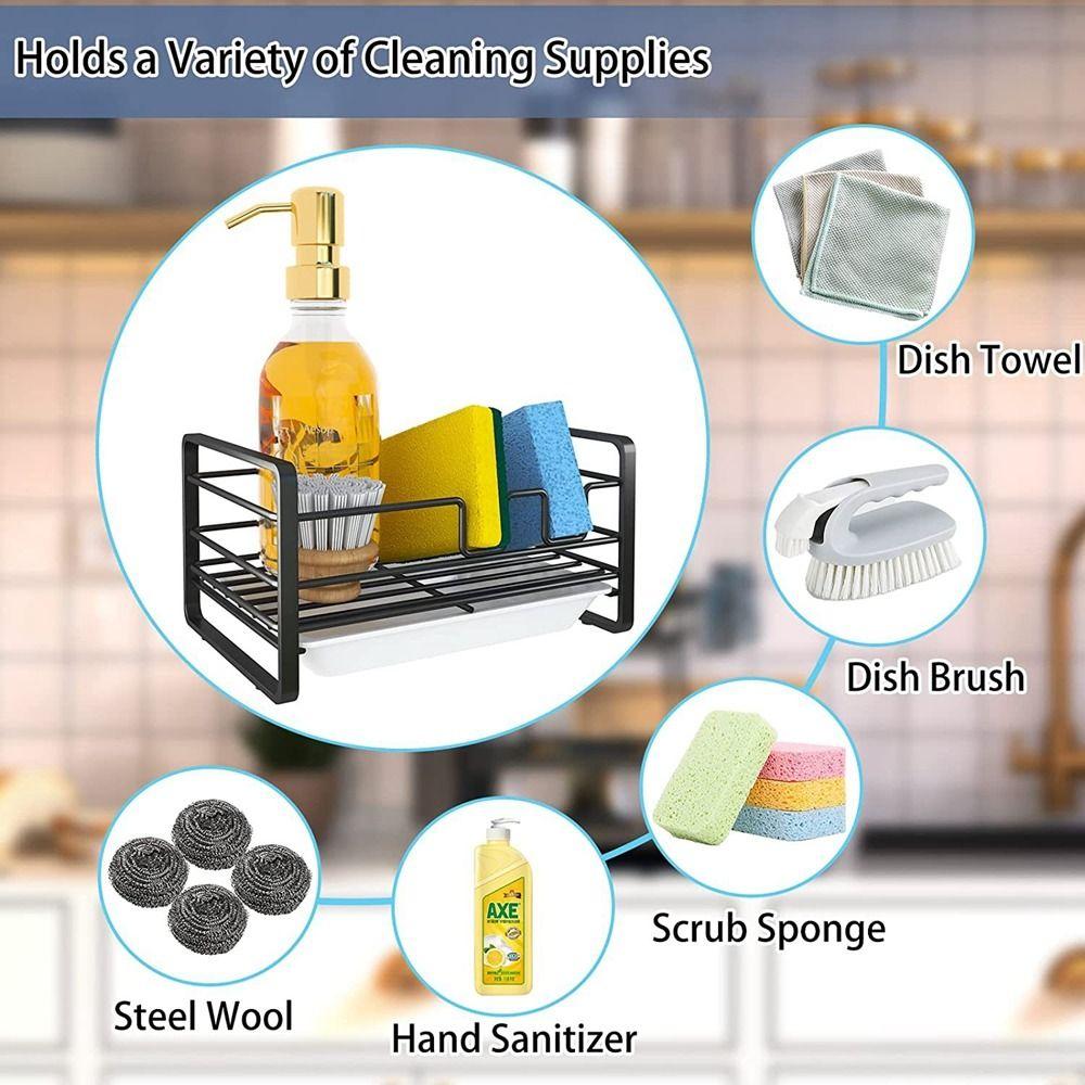 Space Saving Iron Sponge Drainer Draining Sponge Storage Organizer Sink Drain Rack Bathroom