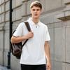 Men Quarter Zip Shirt Loose Fit Turndown Collar Short Sleeve Textured Shirt Casual Solid Color Golf Shirt for Office Daily Life Date