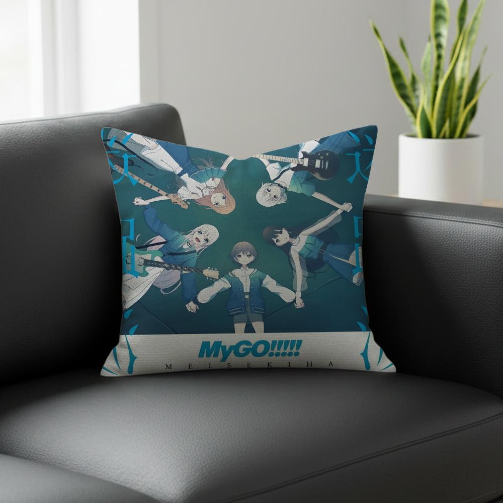Game BanG Dream Cushion Cover Natural Linen Pillowcase Set AllinOne Decor for Sofa Bedroom  Chair