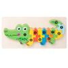 3D Wooden Buckle Puzzle: Educational Toy for Early Learning - Numbers, Transportation, and Animal Blocks