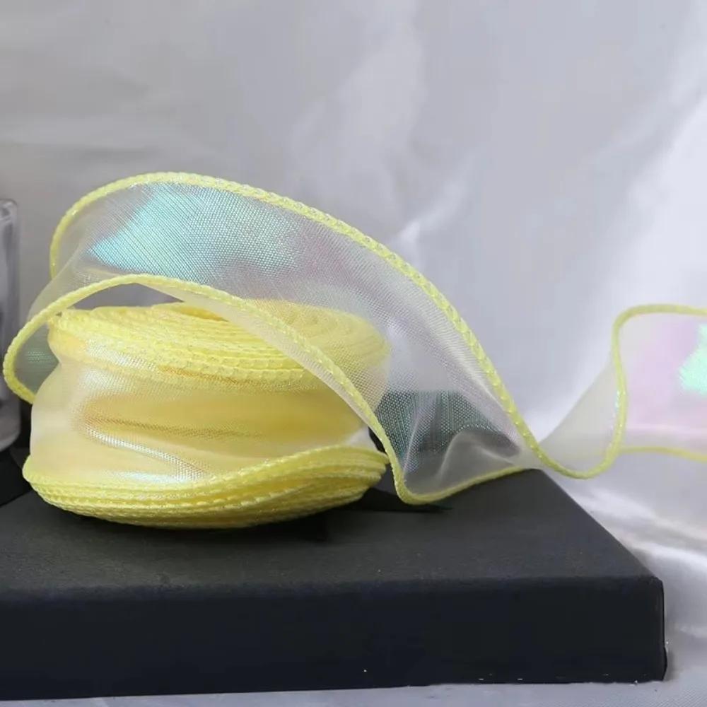 40MM 10 Yards Fishtail Yarn Bead Ribbon Gradient/Pleats/Magic/Gold Edge Reflective Iridescent Wavy Edge Ribbon Gifts Packaging