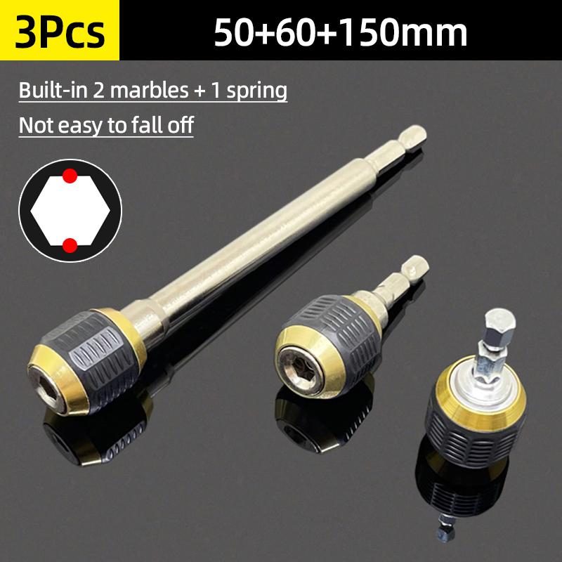 50/60/150mm Screwdriver Bit Holder Drill Extension Rod Hex Shank Self-locking Quick Release Adapter Impact Driver Power Tools