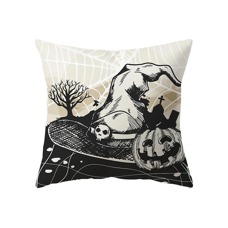 Halloween Theme Pillowcase Car Office Living Room Sofa Halloween Pumpkin Lantern Decoration Pillowcase