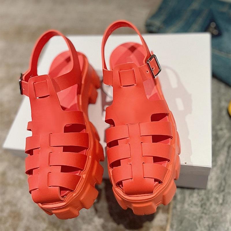 Damen Sandalen Ausgeschnitten Plateau Damenschuhe für Frauen Schnallenriemen Sommer Mode Designer Damen Sandalen Frau Sandale