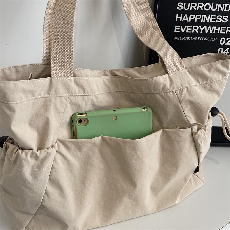 Water-Resistant Nylon Tote Bag for Women – Lightweight and Durable Everyday Shoulder Bag with Multiple Pockets