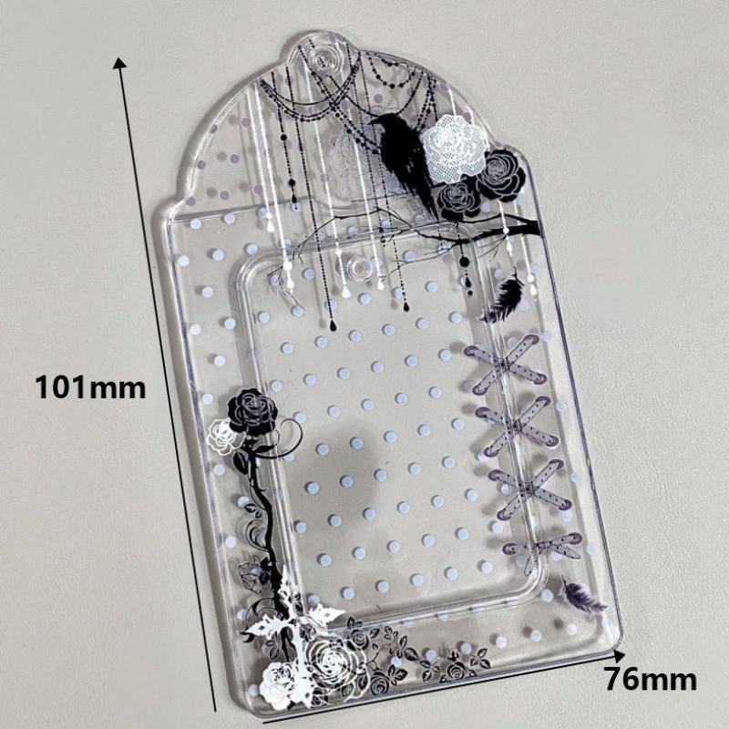 1/2Pcs Floral Polka Dot PVC Card Holder Scratch Resistant Kpop Photocard Organizer Pouch for Daily Use