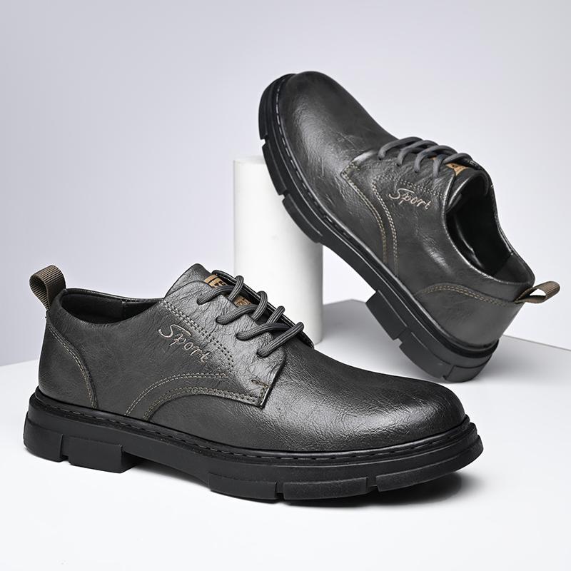 Fashion Fashion Mens Leather Shoes Designer Brand Wed Dress Shoes New Lace Up Casual Business Oxfords Round Toe Office Formal Male Shoes