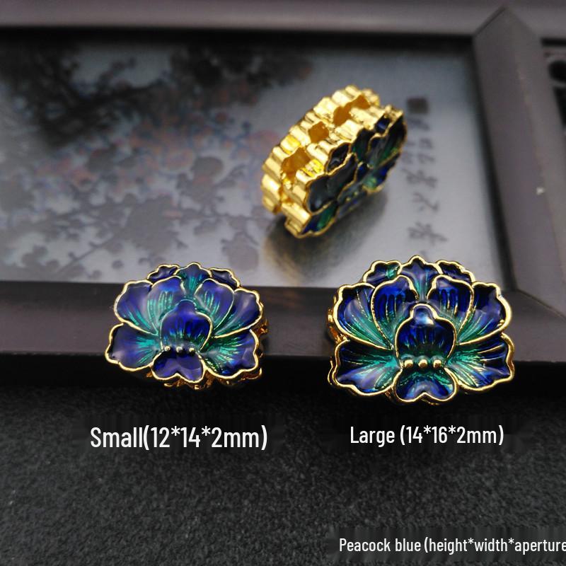 

Позолоченные медные перегородчатые бусины в виде лотоса: Двусторонние эмалевые подвески с несколькими отверстиями для изготовления браслетов и ожерелий своими руками.