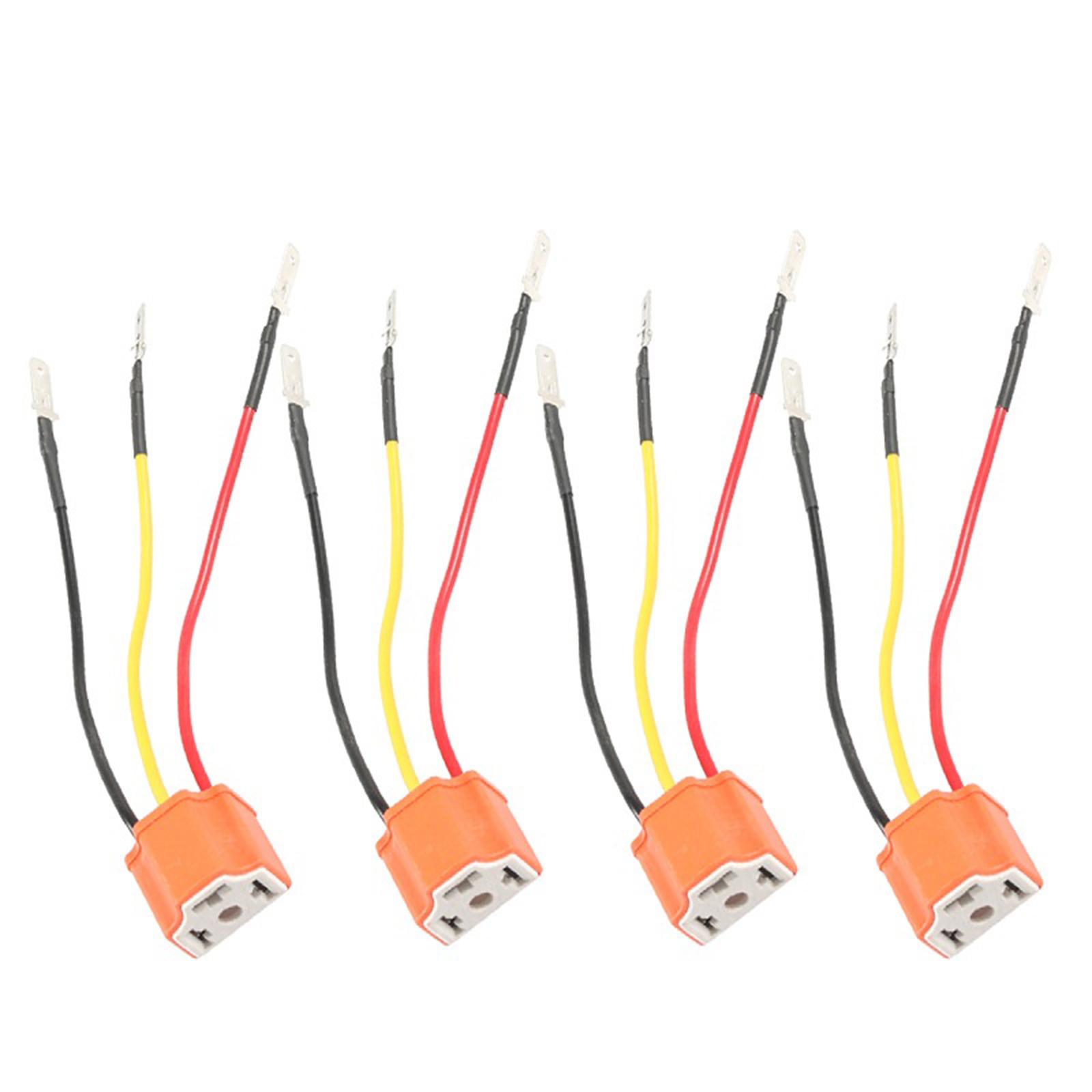 

Керамический разъем H4 для фар с тремя штырьками, термостойкий автомобильный держатель лампы для автомобильного освещения, 4 шт. в упаковке