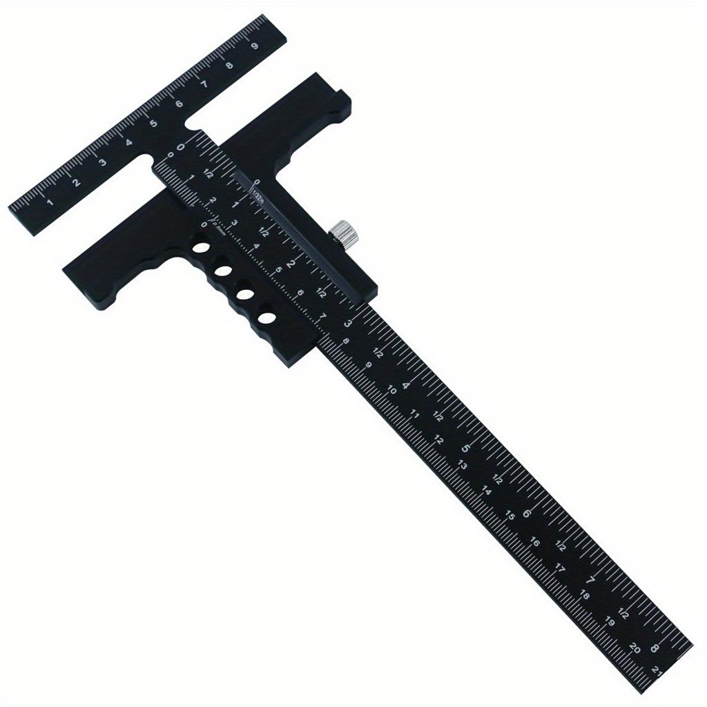 Measuring Tool Woodworking Scriber Gauge Aluminum Alloy T-Square Scribing Sliding Marking Gauge Marking Framing Ruler