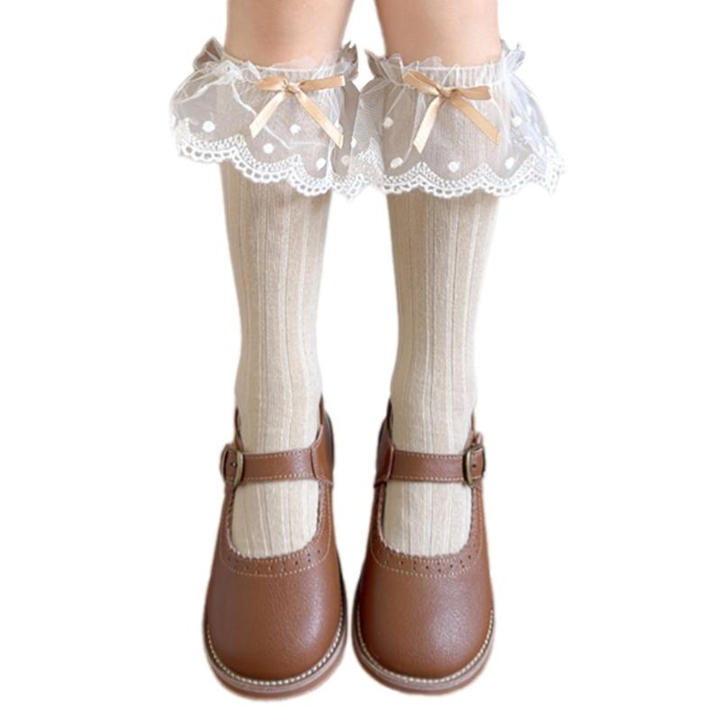

Bowknot High Boot Socks Calf Socks for Teen Girls Long Leg Cover Long Knee Stockings Child Socks Ankle Heap Sock хаки