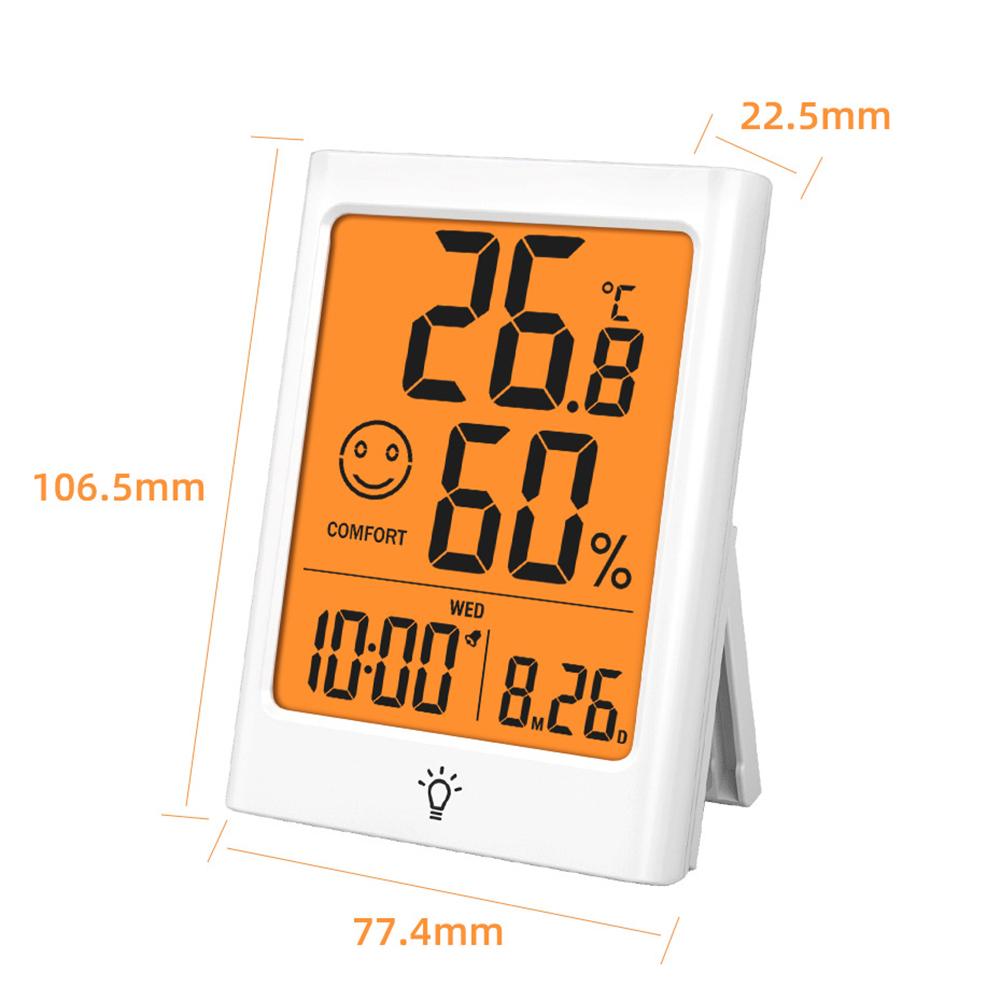 Home Environment 106x77x22mm Measuring Instrument Refrigerator Hanging Thermometer Backlit Display Indoor Environment Monitor