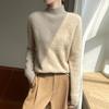 2025 Autumn/Winter Women's Chunky Knit Wool Sweater - Half-High Neck, Solid Color Pullover.