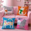 Cat Cute Cushion Cover Soft Short Plush Double-Sided Printing Home Decor Machine Washable Pillow Case Gift