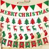 DIY Decor Christmas Garland Wool Felt Colorful Flags New Merry Christmas Banner  XMAS